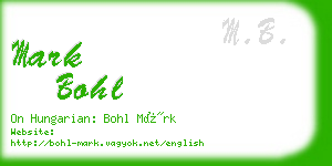 mark bohl business card